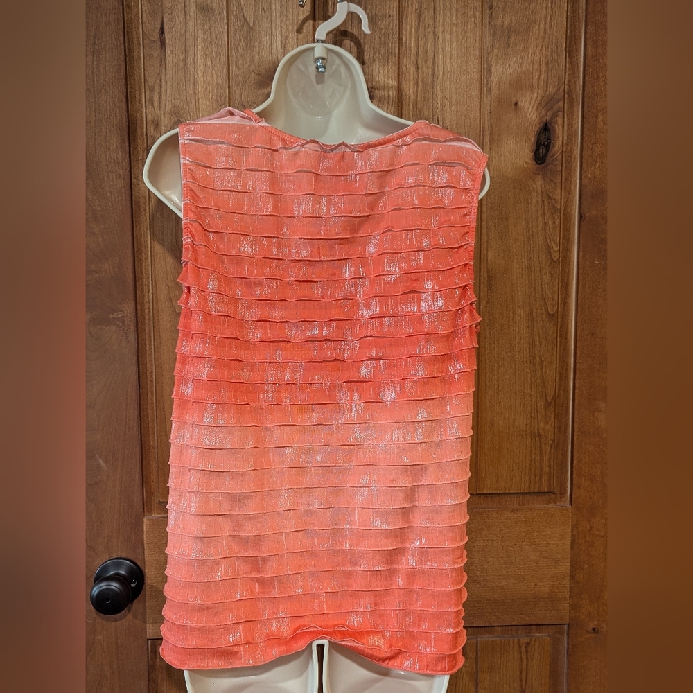 Christopher & Banks Orange Ruffled Tank Top - Picture 2 of 10